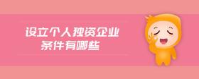設(shè)立個人獨資企業(yè)條件有哪些