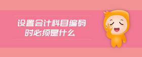 設(shè)置會計科目編碼時必須是什么