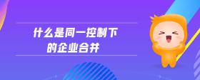 什么是同一控制下的企業(yè)合并