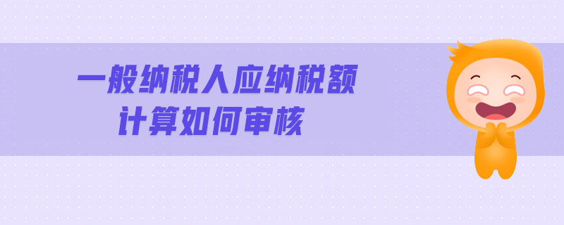 一般納稅人應(yīng)納稅額計(jì)算如何審核