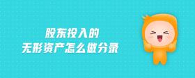 股東投入的無形資產(chǎn)怎么做分錄
