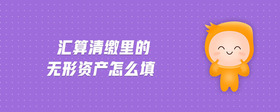 匯算清繳里的無形資產(chǎn)怎么填