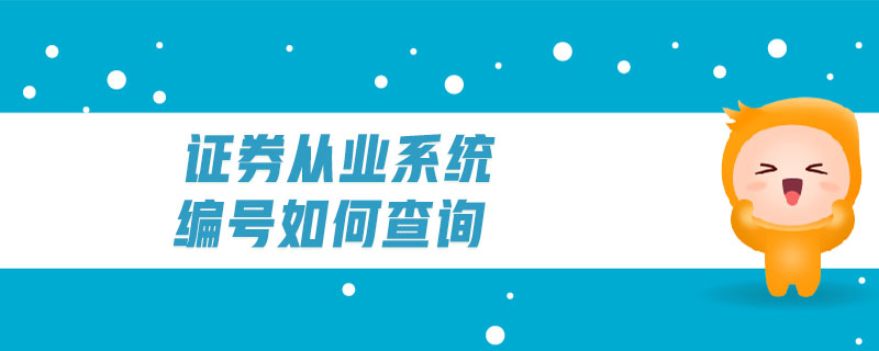 證券從業(yè)系統(tǒng)編號如何查詢