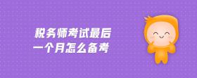 稅務(wù)師考試最后一個(gè)月怎么備考