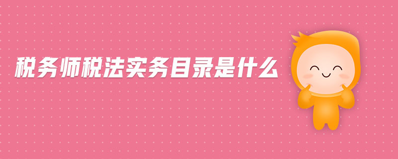稅務(wù)師稅法實務(wù)目錄是什么