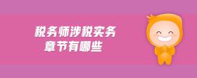 稅務(wù)師涉稅實務(wù)章節(jié)有哪些