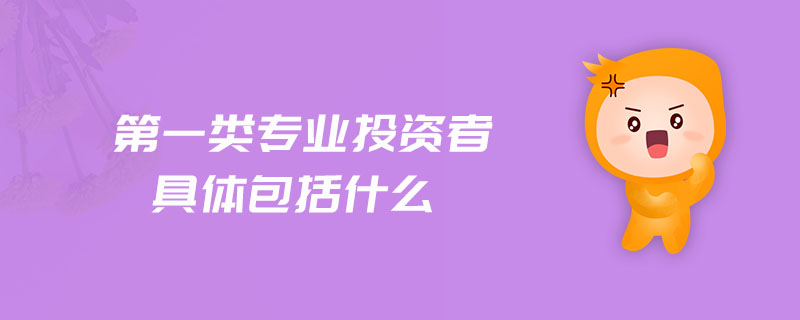 第一類專業(yè)投資者具體包括什么