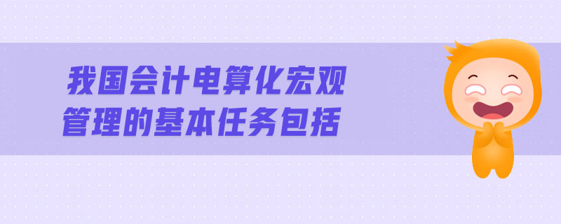 我國會計電算化宏觀管理的基本任務包括