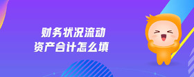 財務狀況流動資產(chǎn)合計怎么填