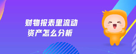 財物報表里流動資產(chǎn)怎么分析