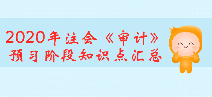2020年注會《審計(jì)》預(yù)習(xí)階段知識點(diǎn)匯總