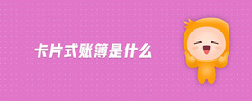 卡片式賬簿是什么
