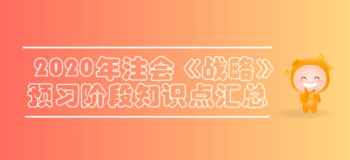 2020年注會《戰(zhàn)略》預(yù)習(xí)階段知識點(diǎn)匯總