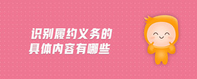 識別履約義務的具體內(nèi)容有哪些