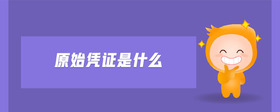 原始憑證是什么