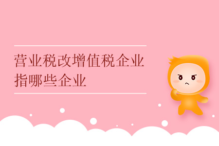 營業(yè)稅改增值稅企業(yè)指哪些企業(yè)？