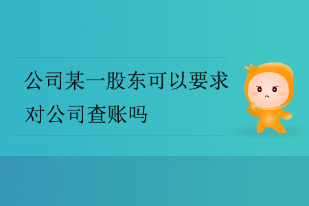 公司某一股東可以要求對公司查賬嗎？
