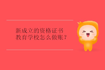 新成立的資格證書(shū)教育學(xué)校怎么做賬？