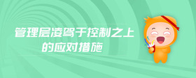 管理層凌駕于控制之上的應(yīng)對措施