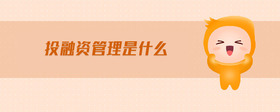 投融資管理是什么