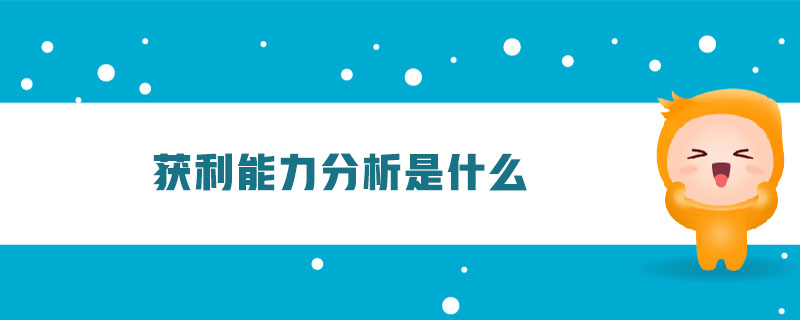 獲利能力分析是什么