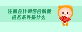 注冊會計師綜合階段報名條件是什么