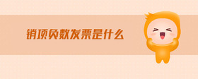 銷(xiāo)項(xiàng)負(fù)數(shù)發(fā)票是什么
