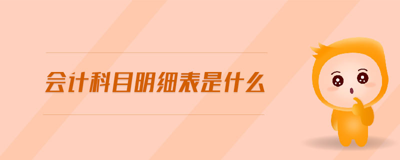會(huì)計(jì)科目明細(xì)表是什么