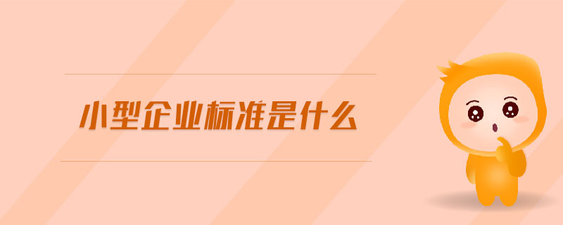 小型企業(yè)標準是什么