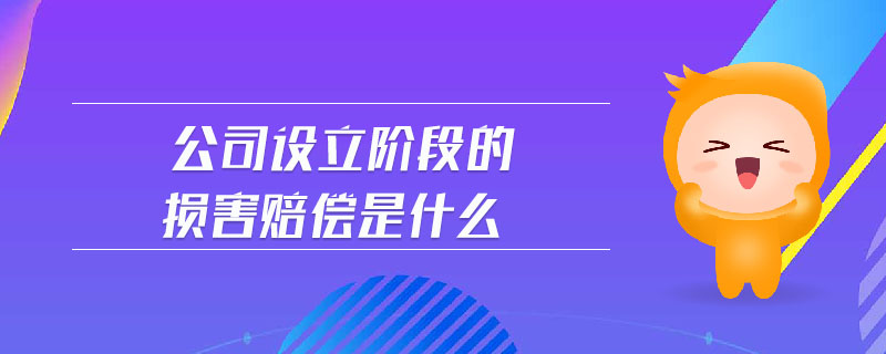 公司設(shè)立階段的損害賠償是什么