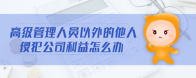 高級(jí)管理人員以外的他人侵犯公司利益怎么辦