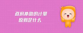政府補(bǔ)助的計量原則是什么