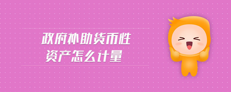 政府補助貨幣性資產(chǎn)怎么計量