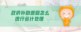 政府補(bǔ)助退回怎么進(jìn)行會計處理