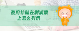 政府補(bǔ)助在利潤(rùn)表上怎么列示
