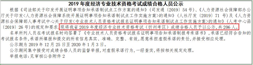 沂州2019年度經(jīng)濟專業(yè)技術(shù)資格考試成績合格人員公示