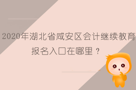 2020年湖北省咸安區(qū)會計繼續(xù)教育報名入口在哪里