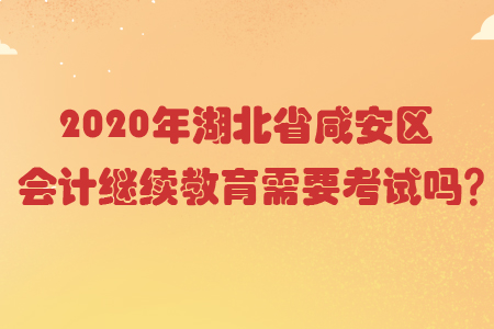 2020年湖北省咸安區(qū)會計繼續(xù)教育需要考試嗎