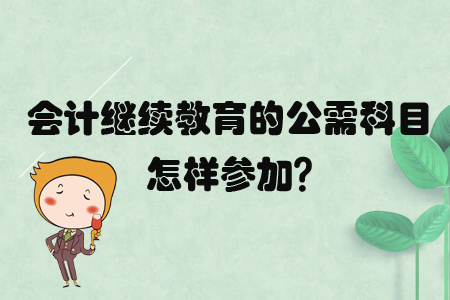 會(huì)計(jì)繼續(xù)教育的公需科目怎樣參加？