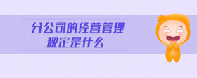 分公司的經(jīng)營(yíng)管理規(guī)定是什么