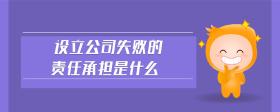 設(shè)立公司失敗的責(zé)任承擔(dān)是什么