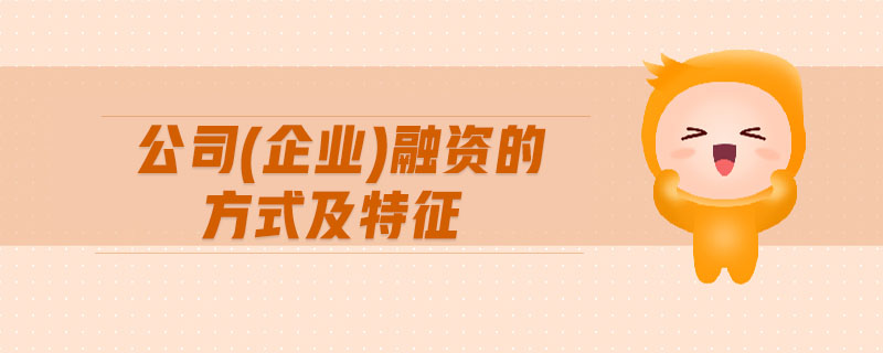 公司(企業(yè))融資的方式及特征