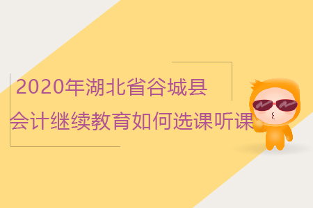 2020年湖北省谷城縣會(huì)計(jì)繼續(xù)教育如何選課聽課？