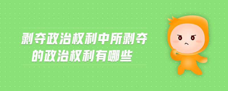剝奪政治權(quán)利中所剝奪的政治權(quán)利有哪些