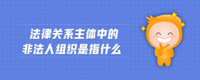法律關(guān)系主體中的非法人組織是指什么