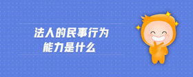 法人的民事行為能力是什么