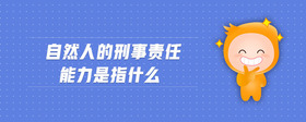 自然人的刑事責(zé)任能力是指什么