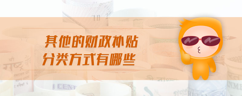 其他的財(cái)政補(bǔ)貼分類方式有哪些