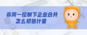 非同一控制下企業(yè)合并怎么初始計(jì)量