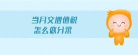 當(dāng)月交增值稅怎么做分錄